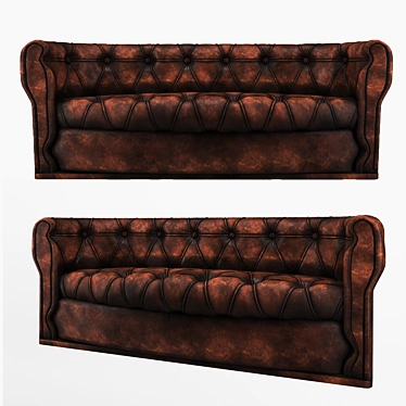 Luxury Leather Sofa 3D model image 1 