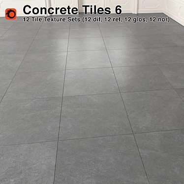  Versatile Concrete Tiles - 6 3D model image 1 