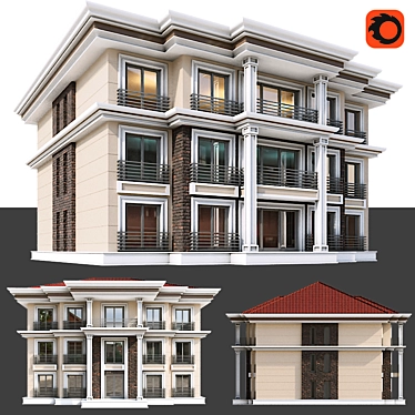 Modern Residence 3D Architecture Model 3D model image 1 