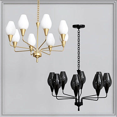 Viola 8-Lamp Chandelier 3D model image 1 