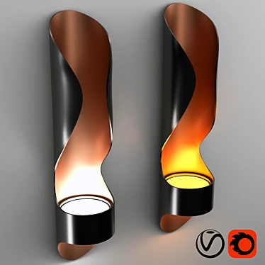 Sleek Wall Sconce: Modern Illumination 3D model image 1 