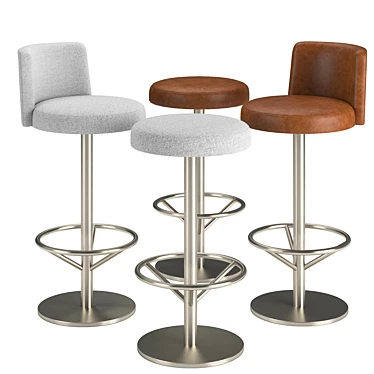 Sayer Swivel Backless Barstool 3D model image 1 