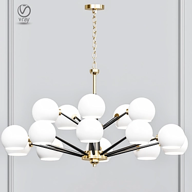 Elegant Thalia Glass Chandelier 3D model image 1 