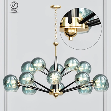 Thalia Blue Glass Chandelier 3D model image 1 