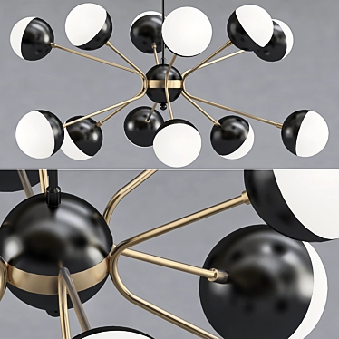 Vintage Orb Chandelier 1950 3D model image 1 