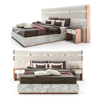 Italian Luxury Bed: Elegant and Spacious 3D model image 1 