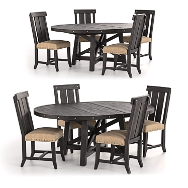 Jaxon Extension Round Dining Set 3D model image 1 