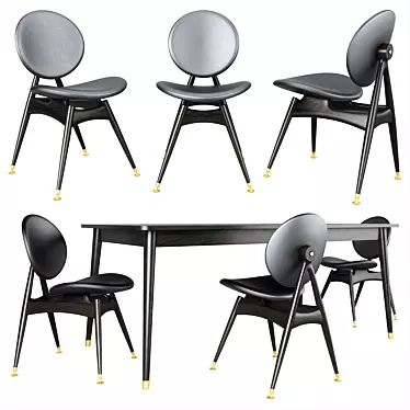 Circular Dining Set: Elegant and Functional 3D model image 1 