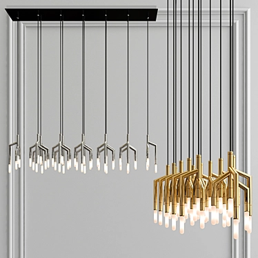 Elegant Rameau Linear Chandelier 3D model image 1 