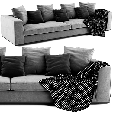 Elegant Minotti Powell Sofa 3D model image 1 