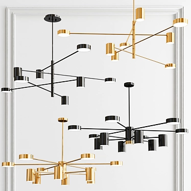 Sputnik Ambient 12-Light Chandelier - Modern and Stylish Illumination 3D model image 1 