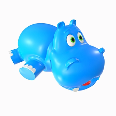 4k Hippo Toy with PBR Textures 3D model image 1 