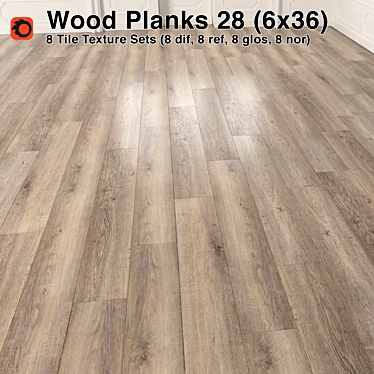 Premium Plank Wood Floor 3D model image 1 