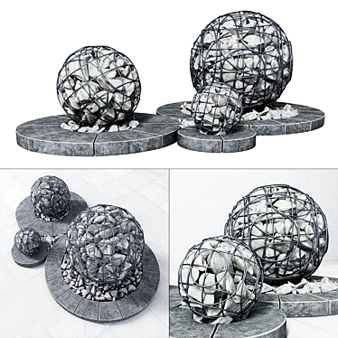 Urban Gabion Sphere Decor 3D model image 1 