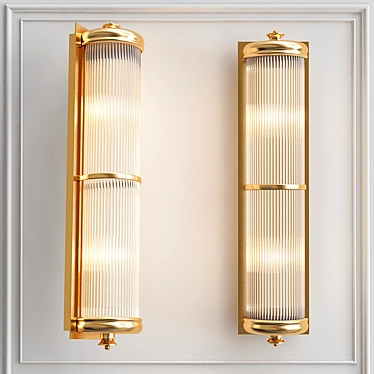 Glorious XL Brass Wall Lamp 3D model image 1 