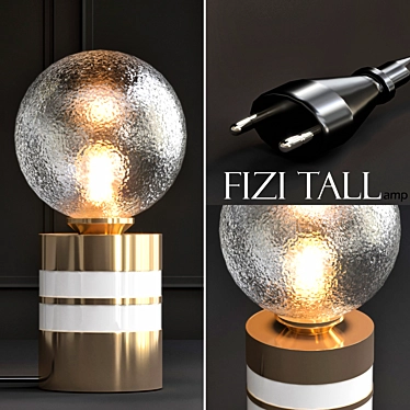 Elegant Brass Tall Table Lamp 3D model image 1 