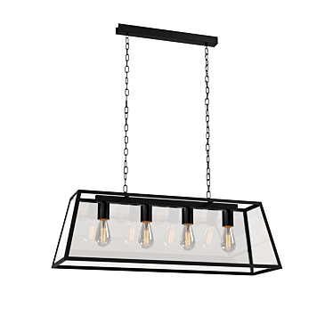 Modern Pendant Light Set with Adjustable Height 3D model image 1 