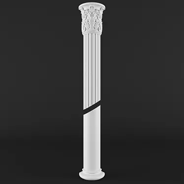 Classic Renaissance Column Medallion 3D model image 1 