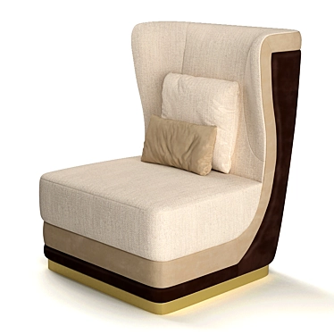 Luxury FRATO Mandarin Chair - Velvet & Leather Blend 3D model image 1 