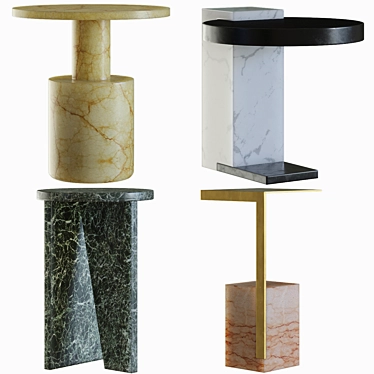 Modern Side Tables Collection: Artistic & Functional 3D model image 1 