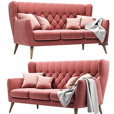 Elegant Aria 3-Seater Sofa 3D model image 1 