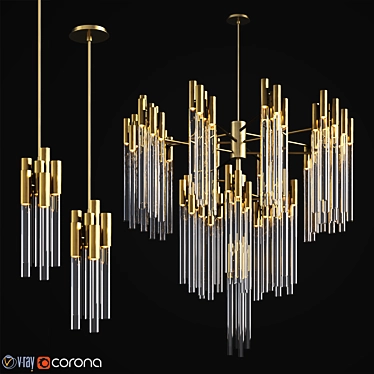 Elegant Burj Chandelier & Pendant Luxxu 3D model image 1 