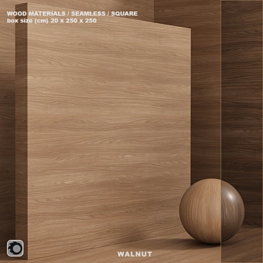 Seamless Wood Walnut Material - Set 76 3D model image 1 