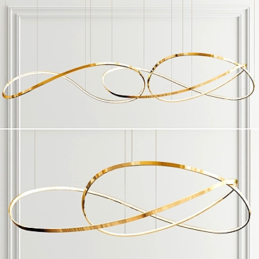 Elegant Shade Ring Chandelier 3D model image 1 