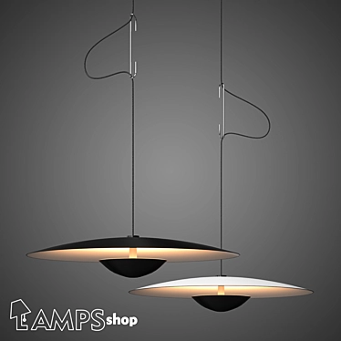 Modern UFO Inspired Chandelier 3D model image 1 