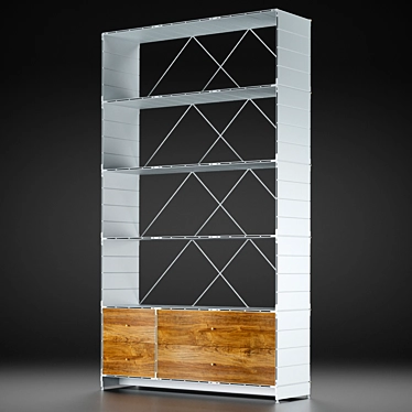 Minimalist Metal Frame Bookcase: Monstructure P.29 3D model image 1 