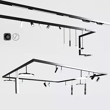 Versatile Ceiling Track Light 3D model image 1 