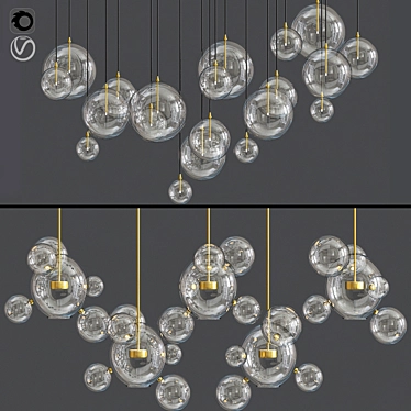 Bolle Ceiling Light - Modern Lighting Set 3D model image 1 