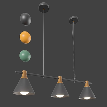 Modern Trio Pendant Light 3D model image 1 