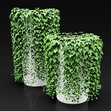 Lush Cascading Greenery: Set of Hanging Plants 3D model image 1 