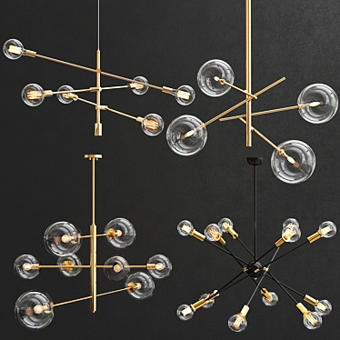 Contemporary Illumination: Mobile Chandelier, Pendant Lights & More 3D model image 1 