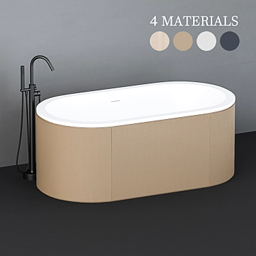 Elegant Cibele Freestanding Bathtub 3D model image 1 