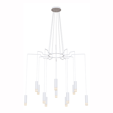 Maytoni Davida MOD035PL-12B Pendant Lamp: Black Metal & Acrylic, 12 Lights 3D model image 1 