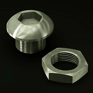 Hex Key Nut and Bolt Set 3D model image 1 