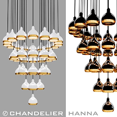 Elegant Hanna Chandelier - Illuminate in Style! 3D model image 1 