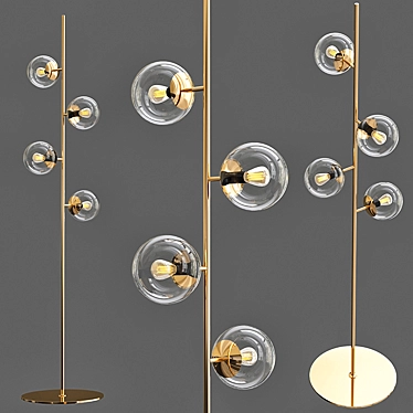 Orb Floor Lamp: Modern Elegance in Glossy Gold 3D model image 1 