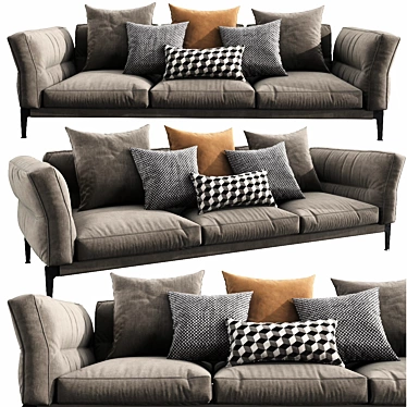 Flexform Adda 3 - Durable Modern Sofa 3D model image 1 