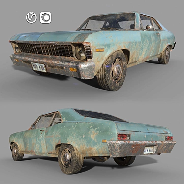 Chevrolet Nova '69: Realistic Low Poly 3D model image 1 