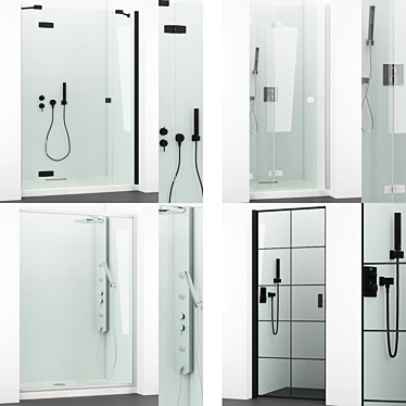 Luxury Shower Set: Radaway Cabins + Grohe 3D model image 1 