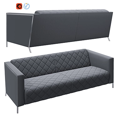 Stylish Triple Sofa: VISPO 3D model image 1 
