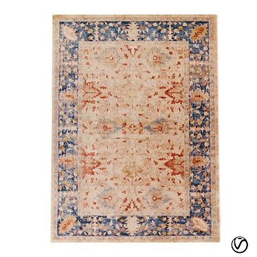 Trinity Sand Blue Rug: Modern Elegance 3D model image 1 