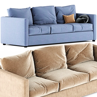 Comfy 3-Seat Ikea Vimle Sofa 3D model image 1 