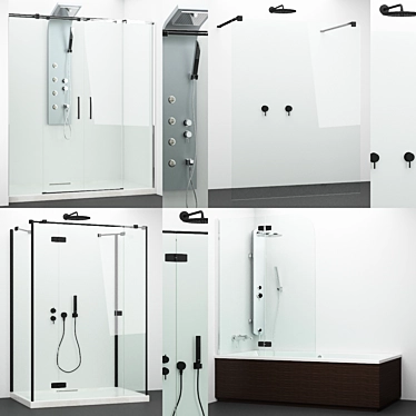 Title: Radaway + Grohe Shower Cabins Set 3D model image 1 