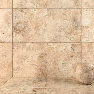 Elegant Aix Beige Wall Tiles 3D model image 1 