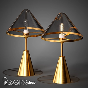 Mushroom Table Lamp: Elegant and Stylish. 3D model image 1 