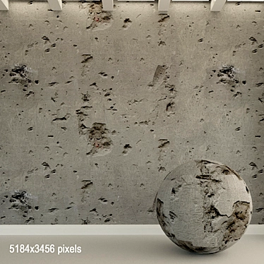 Vintage Concrete Wall Texture 3D model image 1 